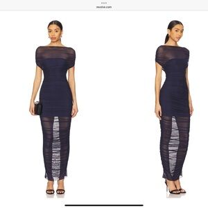 Elegant Navy Blue Evening Dress